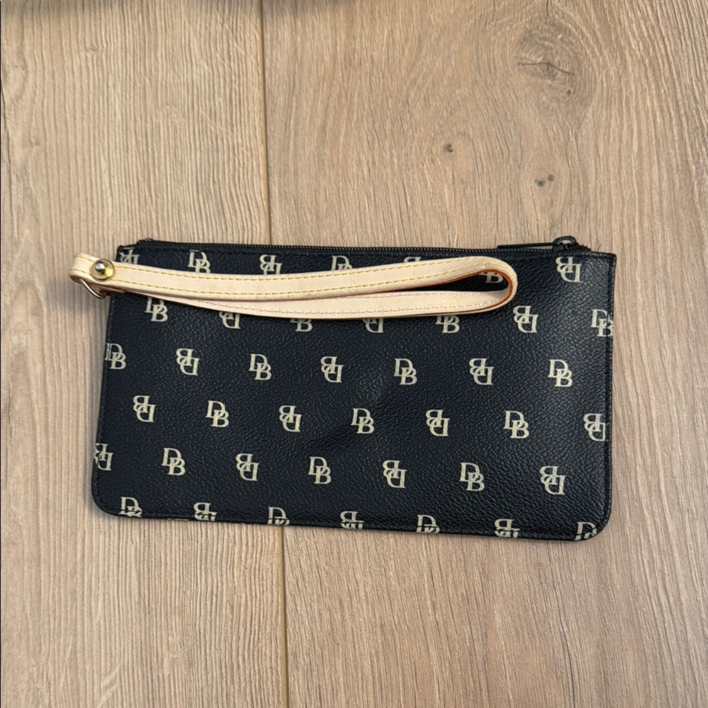 Dooney & Bourke Black and Tan Wristlet